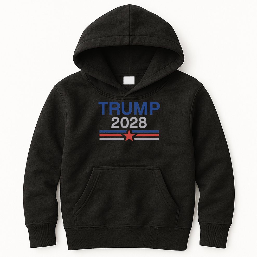 Trump 2028 Minimalist Retro Patriotic Trump Inauguration Kids Hoodie