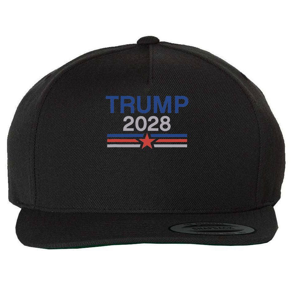 Trump 2028 Minimalist Retro Patriotic Trump Inauguration Wool Snapback Cap