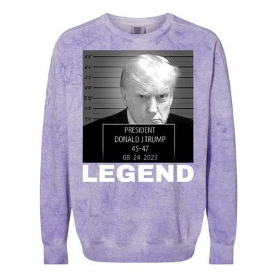 Trump 2024 Mugshot President legend Colorblast Crewneck Sweatshirt