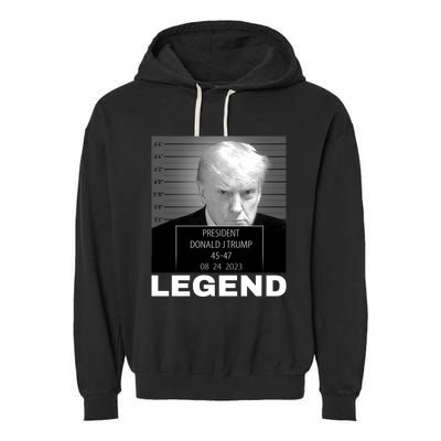 Trump 2024 Mugshot President legend Garment-Dyed Fleece Hoodie