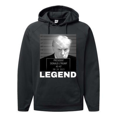 Trump 2024 Mugshot President legend Performance Fleece Hoodie