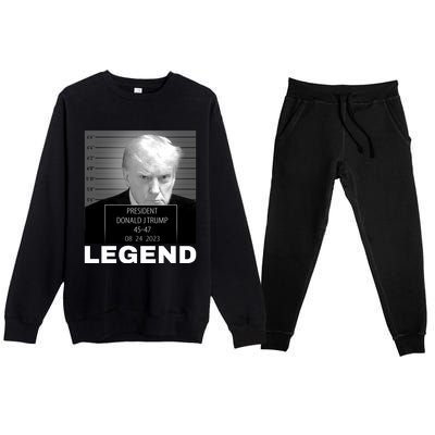 Trump 2024 Mugshot President legend Premium Crewneck Sweatsuit Set