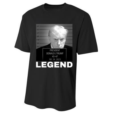 Trump 2024 Mugshot President legend Performance Sprint T-Shirt