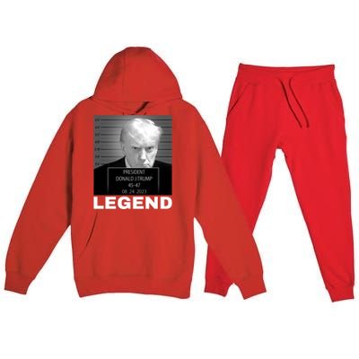 Trump 2024 Mugshot President legend Premium Hooded Sweatsuit Set