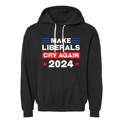 Trump 2024 Make Liberals Cry Again Trump American Garment-Dyed Fleece Hoodie