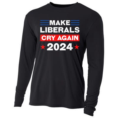 Trump 2024 Make Liberals Cry Again Trump American Cooling Performance Long Sleeve Crew