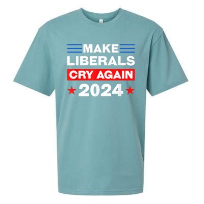 Trump 2024 Make Liberals Cry Again Trump American Sueded Cloud Jersey T-Shirt