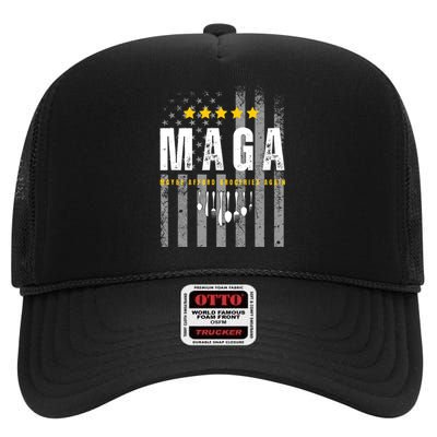 Trump 2024 Maga Maybe Afford Groceries Again High Crown Mesh Back Trucker Hat