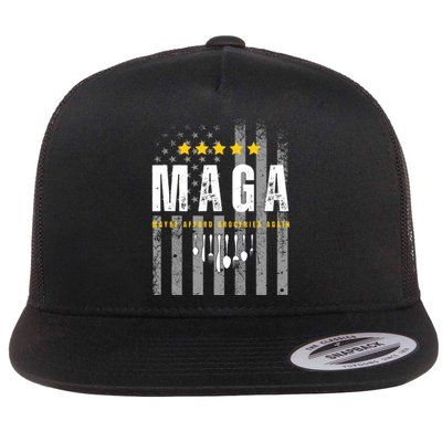 Trump 2024 Maga Maybe Afford Groceries Again Flat Bill Trucker Hat