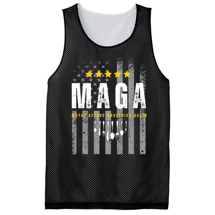 Trump 2024 Maga Maybe Afford Groceries Again Mesh Reversible Basketball Jersey Tank