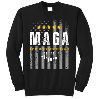 Trump 2024 Maga Maybe Afford Groceries Again Tall Sweatshirt