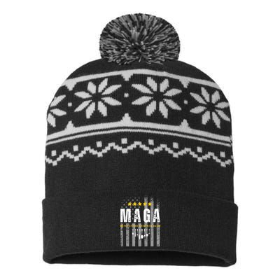 Trump 2024 Maga Maybe Afford Groceries Again USA-Made Snowflake Beanie