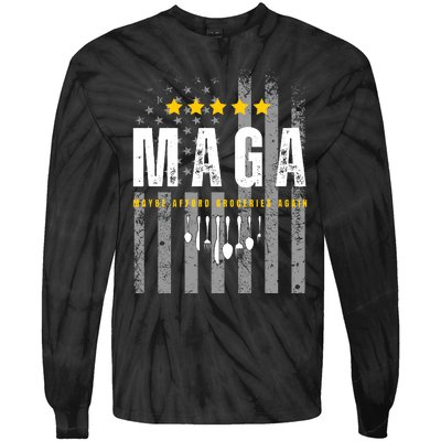 Trump 2024 Maga Maybe Afford Groceries Again Tie-Dye Long Sleeve Shirt