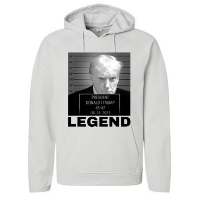 Trump 2024 Mugshot President legend Performance Fleece Hoodie