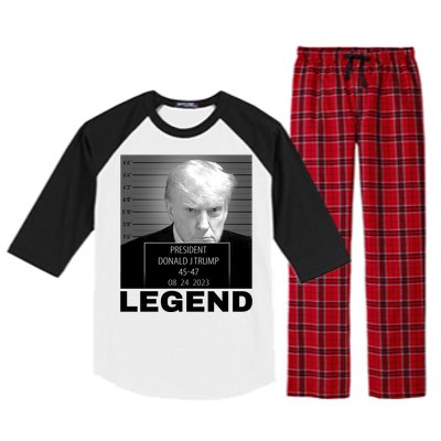 Trump 2024 Mugshot President legend Raglan Sleeve Pajama Set