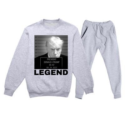 Trump 2024 Mugshot President legend Premium Crewneck Sweatsuit Set