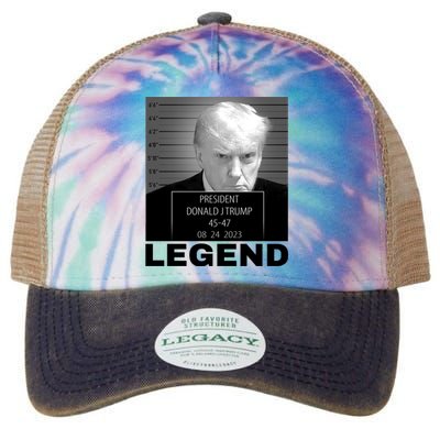 Trump 2024 Mugshot President legend Legacy Tie Dye Trucker Hat