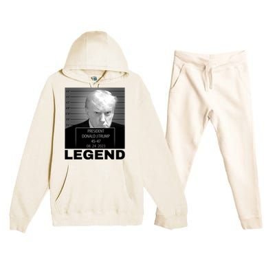 Trump 2024 Mugshot President legend Premium Hooded Sweatsuit Set