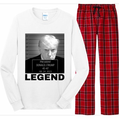 Trump 2024 Mugshot President legend Long Sleeve Pajama Set