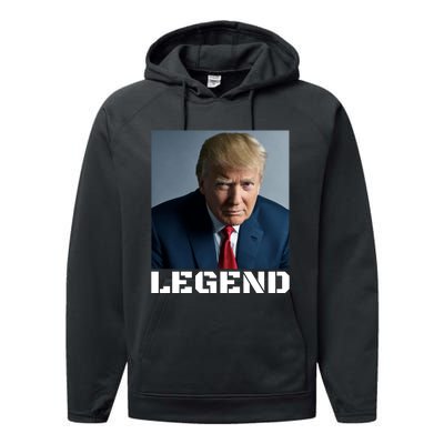 Trump 2024 Mugshot President legend Performance Fleece Hoodie