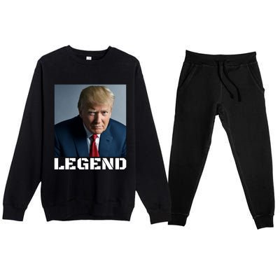 Trump 2024 Mugshot President legend Premium Crewneck Sweatsuit Set