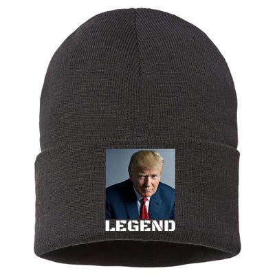 Trump 2024 Mugshot President legend Sustainable Knit Beanie