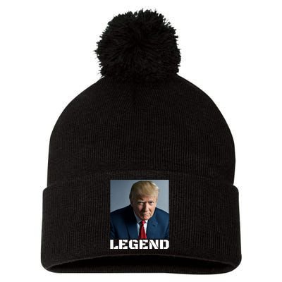 Trump 2024 Mugshot President legend Pom Pom 12in Knit Beanie