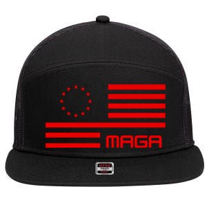 Trump 2024 Maga Flag Patriotic Republican 7 Panel Mesh Trucker Snapback Hat