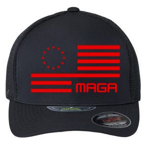 Trump 2024 Maga Flag Patriotic Republican Flexfit Unipanel Trucker Cap