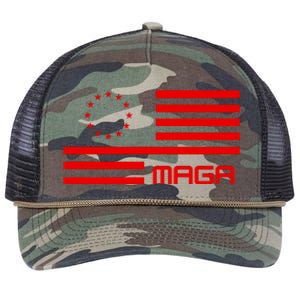 Trump 2024 Maga Flag Patriotic Republican Retro Rope Trucker Hat Cap