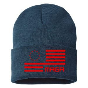 Trump 2024 Maga Flag Patriotic Republican Sustainable Knit Beanie