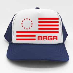 Trump 2024 Maga Flag Patriotic Republican Trucker Hat