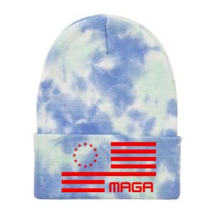 Trump 2024 Maga Flag Patriotic Republican Tie Dye 12in Knit Beanie