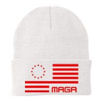 Trump 2024 Maga Flag Patriotic Republican Knit Cap Winter Beanie