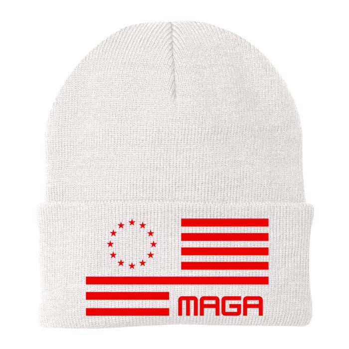 Trump 2024 Maga Flag Patriotic Republican Knit Cap Winter Beanie