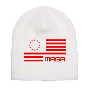 Trump 2024 Maga Flag Patriotic Republican Short Acrylic Beanie