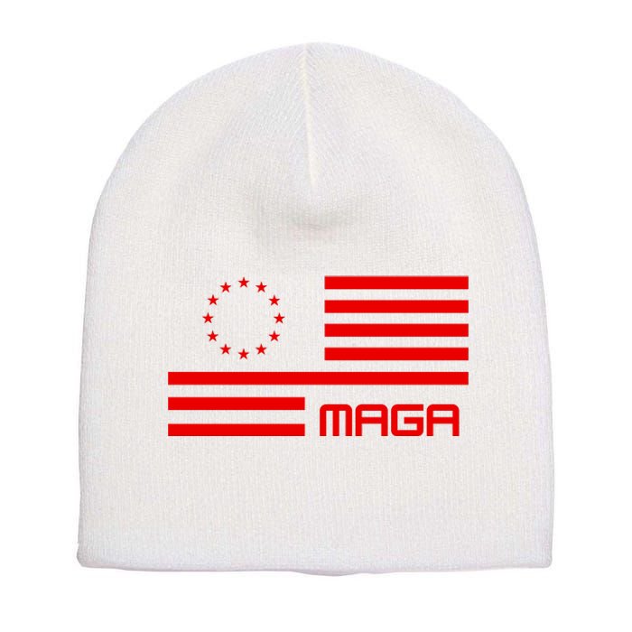 Trump 2024 Maga Flag Patriotic Republican Short Acrylic Beanie