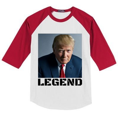 Trump 2024 Mugshot President legend Kids Colorblock Raglan Jersey