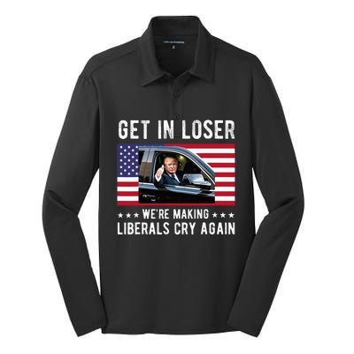 Trump 2024 Make Liberals Cry Again Get In Loser Silk Touch Performance Long Sleeve Polo