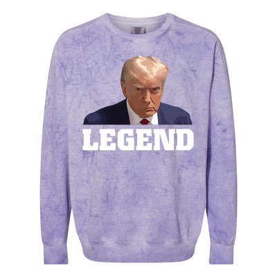 Trump 2024 Mugshot President Legend Colorblast Crewneck Sweatshirt