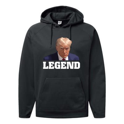 Trump 2024 Mugshot President Legend Performance Fleece Hoodie