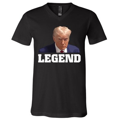 Trump 2024 Mugshot President Legend V-Neck T-Shirt