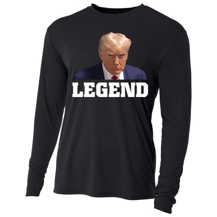 Trump 2024 Mugshot President Legend Cooling Performance Long Sleeve Crew