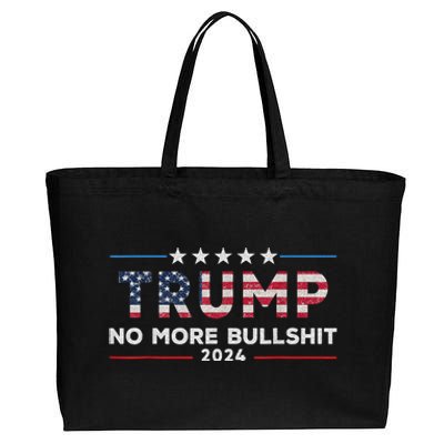 Trump 2024 No More Bullshit Political Cotton Canvas Jumbo Tote