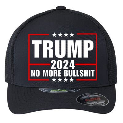 Trump 2024 No More Bullshit Flexfit Unipanel Trucker Cap