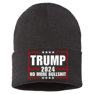 Trump 2024 No More Bullshit Sustainable Knit Beanie