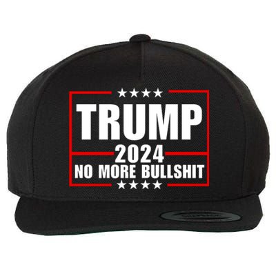 Trump 2024 No More Bullshit Wool Snapback Cap