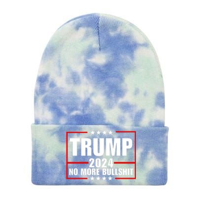 Trump 2024 No More Bullshit Tie Dye 12in Knit Beanie