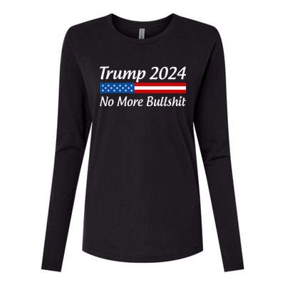 Trump 2024 No More Bullshit Womens Cotton Relaxed Long Sleeve T-Shirt