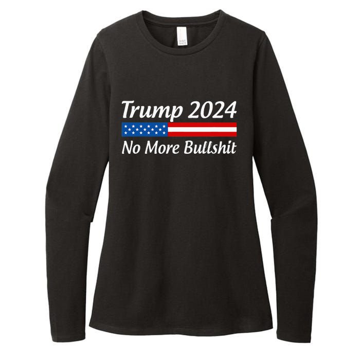 Trump 2024 No More Bullshit Womens CVC Long Sleeve Shirt